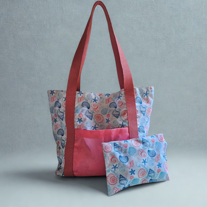 Renkli baskılı plaj çantası